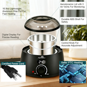 เครื่องกำจัดขนแบบแว็กซ์ 500 มล. จากโรงงาน OEM พร้อมปลั๊ก US AU EU เครื่องอุ่นแว็กซ์ไฟฟ้าสำหรับร้านเสริมสวยและใช้ในบ้าน - Product Image 3