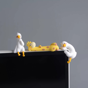 Figurine d'oiseau miniature mignonne en forme de canard blanc, petite décoration de bureau pour micro-paysages et décoration de bureau - Product Image 3