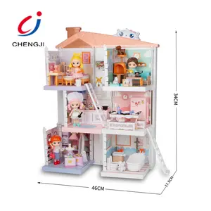 Wholesale Interactive For Kids Miniature Doll House Furniture、Kids Children Toy Doll House Miniature