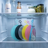 Couvre-aliments extensibles en silicone réutilisables, multi-tailles, écologiques, sans BPA, avec languette de suspension, compatibles lave-vaisselle, pour bouteilles en verre, ODM