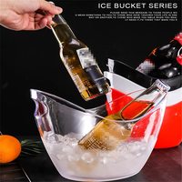 Vente en gros Seau à glace à champagne Seau à glace en plastique acrylique transparent personnalisé