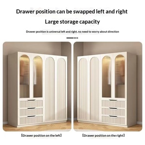 <span class=keywords><strong>Armoire</strong></span> Moderne pour Enfants en Bois Massif Écologique, Penderie Autoportante Grande Capacité pour Chambre Compacte, Meuble de Rangement Personnalisé - Product Image 3