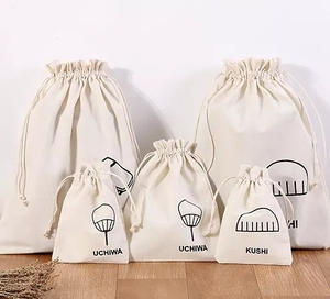 Pochette en coton imprimée sur mesure, sac cadeau en toile de coton avec cordon de serrage, sac anti-poussière pour bougie - Product Image 1