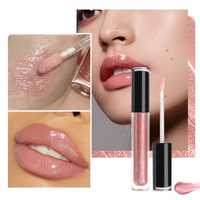 Gloss à lèvres transparent scintillant longue tenue, hautement pigmenté, waterproof, végétalien, hydratant, avec logo personnalisé, vente en gros sous marque privée