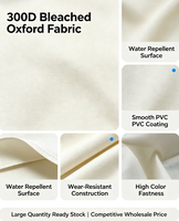 Tissu Oxford enduit de PVC 300D blanchi, 100% polyester, imperméable, 320GSM, pour vêtements d'extérieur et décontractés