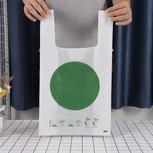 100% de plástico biodegradable camiseta bolsa de compras bolsa de bolsas biodegradables