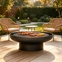 Brasero vintage en acier Corten, portable, pour brûler du bois, foyer en métal pour jardin, patio, camping, décoration
