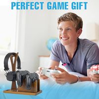 Support de manette de jeu en bois pour accessoires de jeu, support pour casque et support pour écouteurs pour équipement de jeu