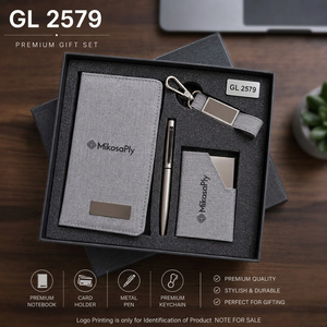 Cadeau de bureau avec bloc-notes A5, stylo à bille métallique, porte-cartes, porte-clés pour les employés, les réunions avec les clients, les événements d'entreprise - Product Image 4