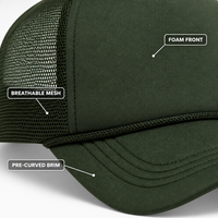 Casquette de baseball trucker vierge personnalisable, avec face en mousse et dos en maille, fermeture snapback, visière incurvée réglable, unisexe, vente en gros, OEM, faible MOQ