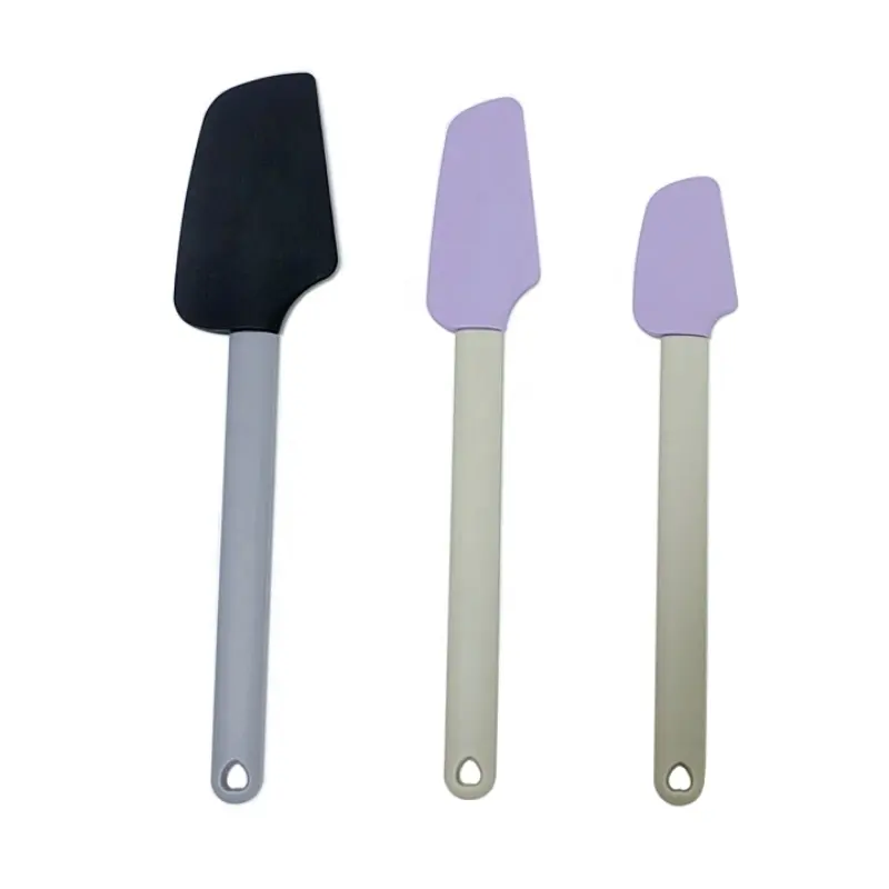 Heat Resistant Non Stick Silicone Spatula for Baking Cooking and Mixing Silicone Rubber Spatula Set of 3