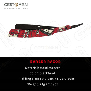 CESTOMEN Ensemble de 6 peignes professionnels pour barbier, ensemble de brosses pour <span class=keywords><strong>coiffeur</strong></span>, kit de peignes de rasoir rouge pour hommes - Product Image 5