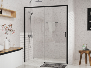 Cadre noir mur à mur porte <span class=keywords><strong>de</strong></span> salle <span class=keywords><strong>de</strong></span> bain glissière <span class=keywords><strong>de</strong></span> <span class=keywords><strong>douche</strong></span> avec rail vers le bas - Product Image 2