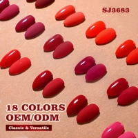 Collection de vernis à ongles en gel rouge 18 couleurs pour le Nouvel An, marque privée, fournitures professionnelles pour les ongles, ensemble de gel UV LED longue durée pour l'art des ongles
