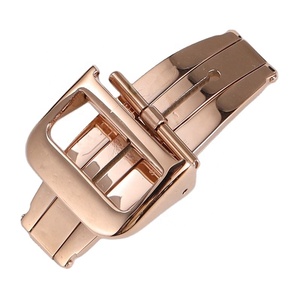 Bracelet de <span class=keywords><strong>montre</strong></span> en acier inoxydable avec fermoir papillon de luxe en or rose 16 mm 18 mm pour <span class=keywords><strong>montre</strong></span> Jaeger - Product Image 1