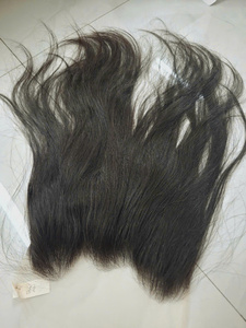 Cheveux vierges vietnamiens 10A fermeture de dentelle transparente de couleur naturelle et dessus frontal avec Double trame en machine - Product Image 3