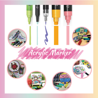 Marqueurs de couleur personnalisés pour graffiti, pointe pinceau permanente, marqueurs de peinture acrylique, stylos pour loisirs créatifs en plastique, ensemble de marqueurs d'art pour emballage