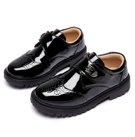 Nouveau Offre Spéciale USA noir école chaussures enfants pleine taille 26-43 sans lacet formel enfants Occasion chaussures mat Pu cuir bas prix robe