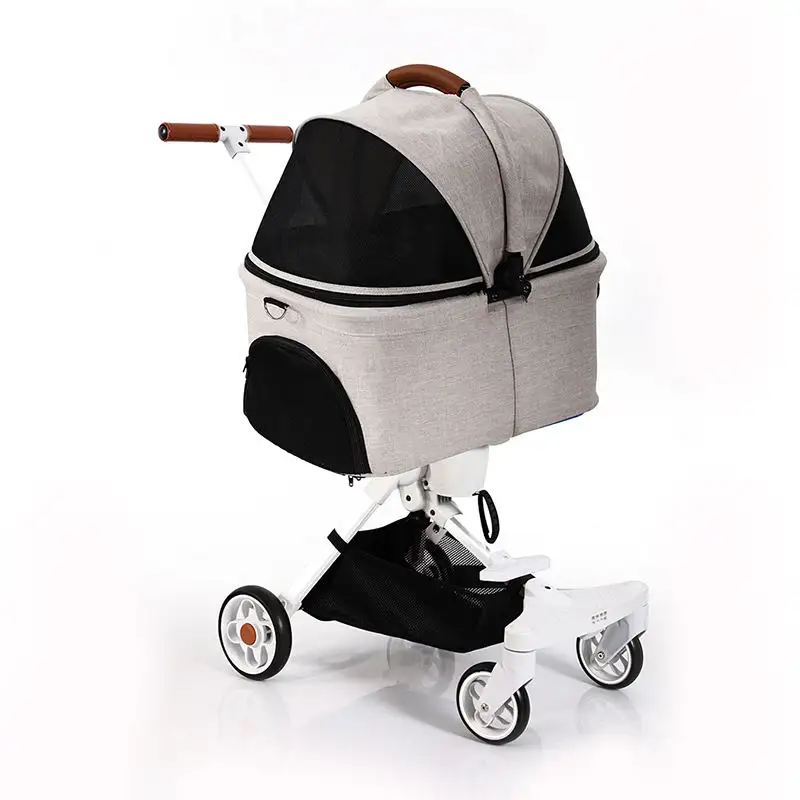 Высококачественная тележка для собак и кошек с колесами для переноски чемодана дышащая коляска для домашних животных