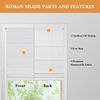 Persianas Romanas Inalámbricas Sin Herramientas ni Taladro, Persianas Térmicas Opacas para Ventanas, Oscurecimiento de Sala de Estar y Dormitorio, Personalizadas