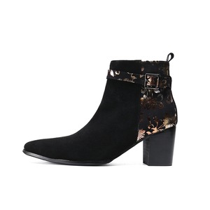 אופנת יד mens עקבים גבוהים זמש עור קרסול unisex chelsex עור אמיתי גבוה שמלה נעליים bota גבריינה - Product Image 2