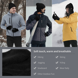 Ozero Nouveau style Vente en gros Bonnets en tricot tendance d'hiver <span class=keywords><strong>avec</strong></span> <span class=keywords><strong>gants</strong></span> et écharpe Ensemble 3 pièces pour adultes - Product Image 6