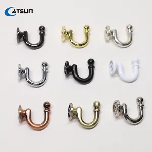Top Quality Home Decor Popular Curtain Tie Back Hook With Screw Alloy Curtain Wall Hook