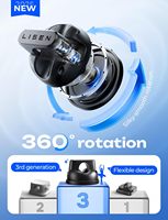 LISEN - Nuevo Organizador de Cables Magnético, Paquete de 6, Ajustable 360°, Fácil de Usar, Soporte para Gestión de Cables para Mesa