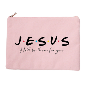 Sac de rangement cosmétique et à crayons à fermeture éclair, motif lettre tendance, thème Jésus, pour femmes, idéal comme cadeau de Noël chrétien - Product Image 2