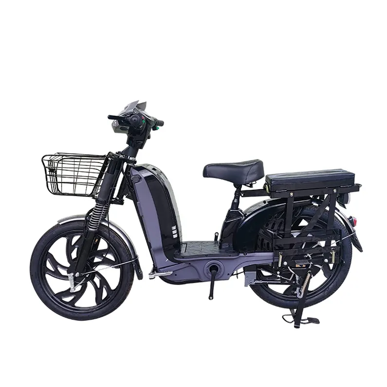 Bicicleta elétrica resistente para adultos 22 polegadas Bailing King com motor de 400 W/800 W assento dividido de velocidade única
