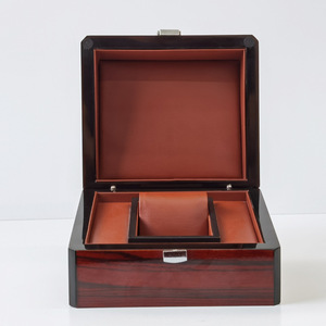 Jujube-caja de reloj de alta gama, caja de madera para pintura de piano, caja de exhibición de almacenamiento de reloj, Color Rojo - Product Image 1