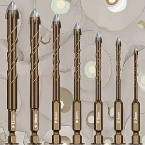 Hanshen gốm chéo đầu lõi khoan <span class=keywords><strong>bit</strong></span> cho gạch thủy tinh đá cẩm thạch bê tông đường kính Steel-8mm nề khoan công cụ - Product Image 2