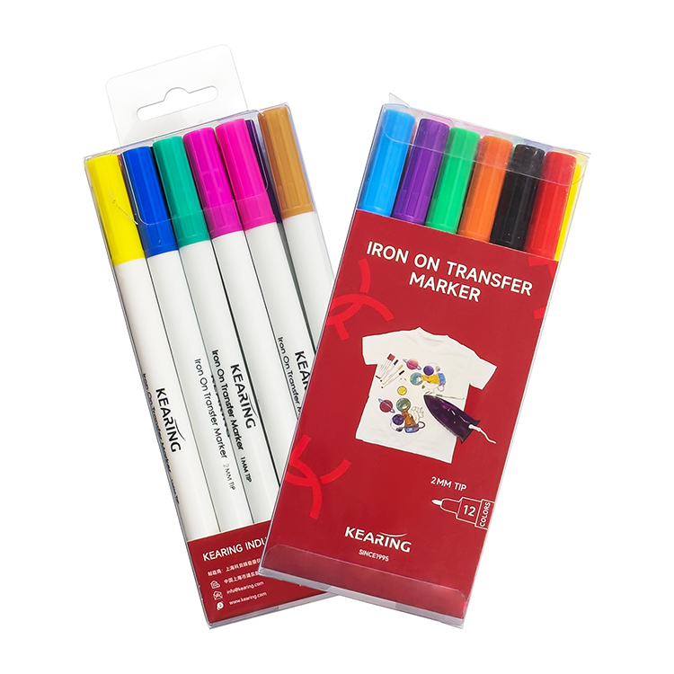 Kearing ECO Friendly Iron-on Marker Non-Toxic DIY Sublimation Marker 12 Bold Colors for Precise Transfers- TP212