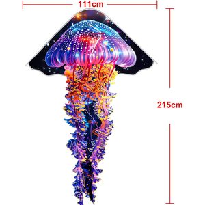 Kite Premium Jellyfish polpo aquilone per bambini principianti adulti facili da pilotare assemblare Design a forma di Delta - Product Image 2
