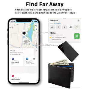 Carte de suivi de portefeuille étanche, détecteur ultra fin rechargeable pour Apple Localisateur d'articles pour étiquettes de bagages, passeports, téléphone - Product Image 2