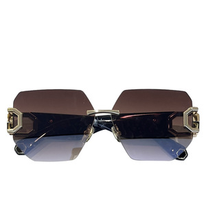 Gafas de Sol Retro Sin Marco con Líneas Metálicas, Estilo Europeo Americano para Hombre, Protección Solar para Conducir SPP133 - Product Image 5