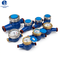 Cast Iron Blue Color Manual Power Water Meter Plastic Mechanical Water Meter