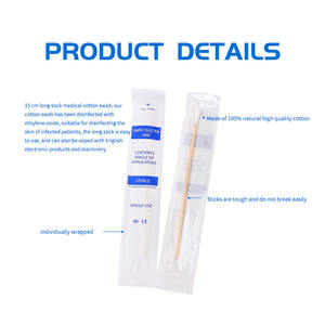 Penyeka katun tongkat kayu medis ujung halus ringan untuk persiapan kulit yang tepat - Product Image 6