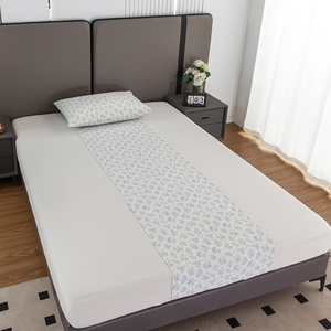 Sábana bajera individual personalizada con patrón bordado, suave, antiestática, 400TC, para hotel - Product Image 1