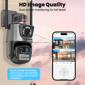 HongGlobal 9MP Video Smart Outdoor PTZ IP Cámara para el hogar ICSee Tres lentes 8X Zoom WiFi Vigilancia CCTV Cámara inalámbrica de seguridad - Product Image 6