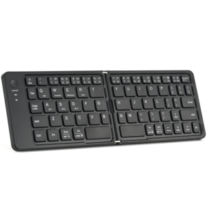 <span class=keywords><strong>2025</strong></span> Mini Ergonomic Bàn phím chiếu không dây màu đen Gấp thiết kế Tuổi thọ pin dài USB 130mA Máy tính để bàn có thể sạc lại - Product Image 1