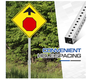 Poteau de signalisation routière perforé carré galvanisé à chaud, poteau de signalisation d'avertissement routier, poteau de signalisation routière personnalisé, poteau de support pour signalisation de sécurité routière - Product Image 3