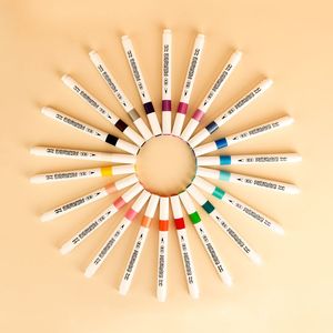 Marqueurs de longue durée pour enfants brillants 12/18/24/36/48 couleurs marqueurs de peinture <span class=keywords><strong>acrylique</strong></span> au <span class=keywords><strong>pinceau</strong></span> ensemble de pointes en <span class=keywords><strong>feutre</strong></span> pour la papeterie scolaire - Product Image 5