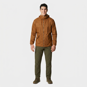 New Arrival OEM Custom Polyester Windbreaker <b>Jacket</b> Black Windproof Solid Color Blank <b>Long</b> Sleeve Hooded Stand Collar for <b>Men</b> - Product Image 1