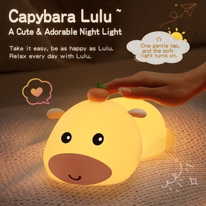Cartoon Capybara Silicone <b>Night</b> <b>Light</b> USB Rechargeable Pat Lamp Animal Silicone Lamp <b>for</b> Baby <b>Kids</b> Bedroom Bedside Sleep Aid - Product Image 6