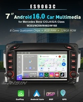 Erisin ES9063C Radio de Auto Android 16 de 7 Pulgadas para Mercedes W203 W209 W463 W168 W639 CarPlay Inalámbrico DSP 8GB 128GB