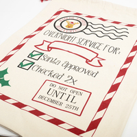 Sac de Noël 2026 – Sac du Père Noël en toile de coton personnalisé avec cordon de serrage – Vente chaude – Prix usine