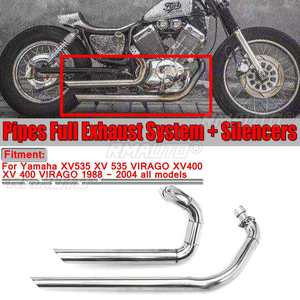 Système d'échappement complet avec silencieux pour moto Yamaha XV535 XV 535 VIRAGO XV400 XV 400 VIRAGO 1988-2004 - Product Image 1