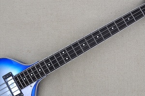 Bajo Eléctrico Flyoung Metal Blue Sunburst de 4 Cuerdas, Bajo de Cuerpo Semi-hueco - Product Image 3