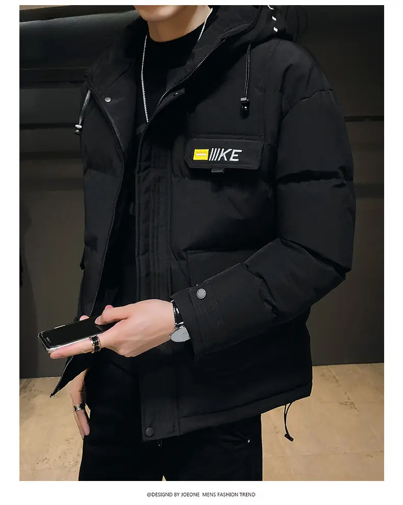 Yufan पुरुषों की सर्दियों पहनता बड़े आकार मोटी कपास जैकेट लघु पुरुषों के नीचे जैकेट